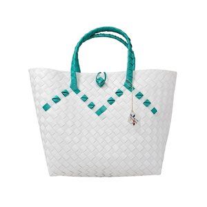 Misenka Handicrafts Philippine Bayong Pearl White Mint Green Classic Two Tone